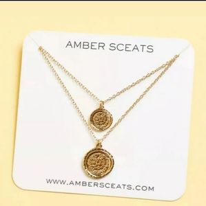 NWT Amber Sceats Double Coin Necklace